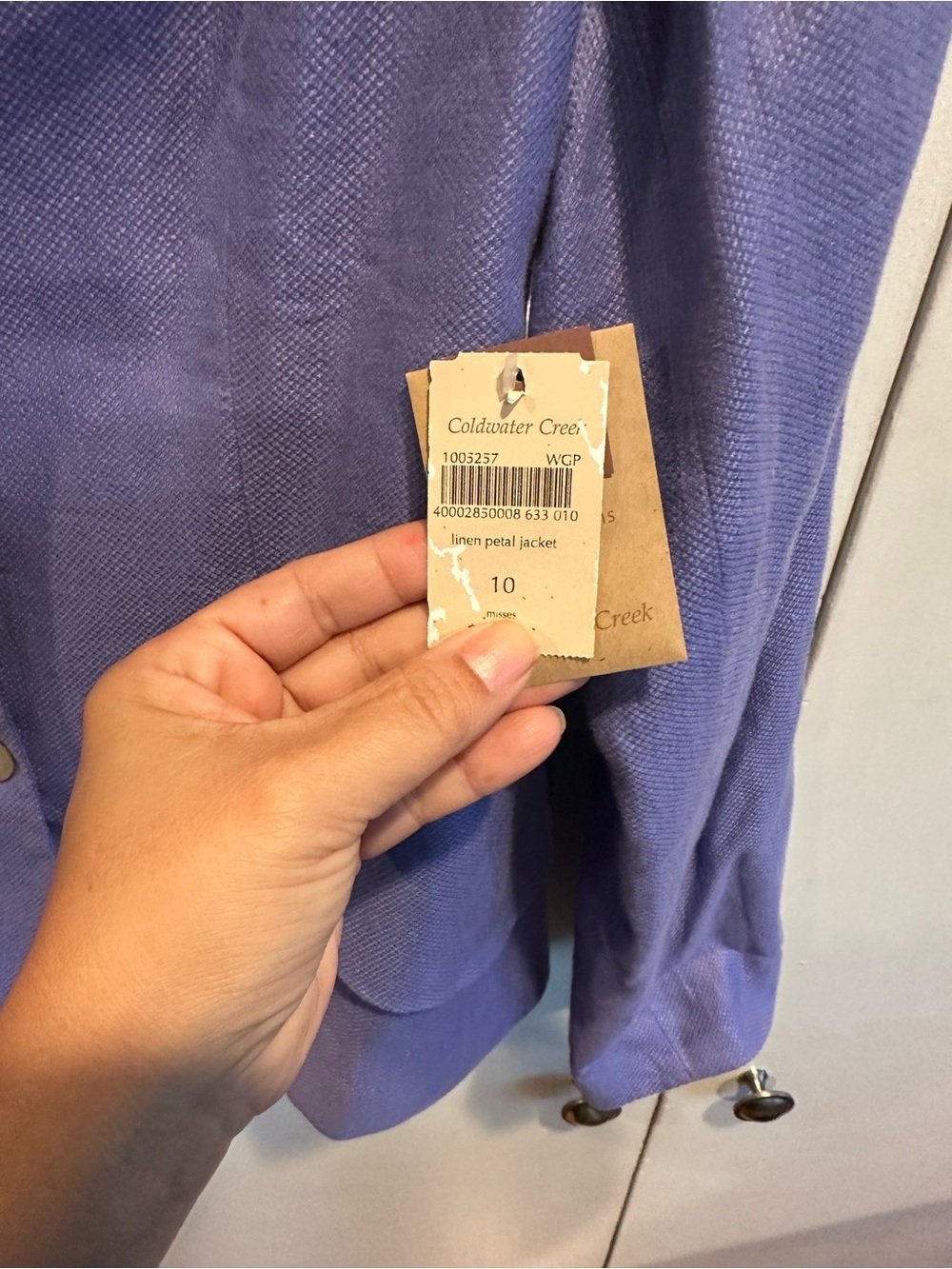 Coldwater Creek Lavender Linen Blazer Jacket - Picture 4 of 8
